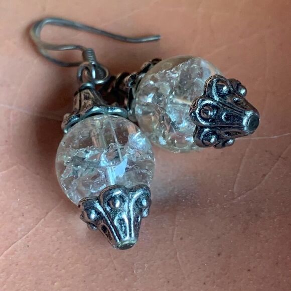 Vintage Glasswork Bead hook earrings, 3 PAIRS, Unmarked - Picture 5 of 5